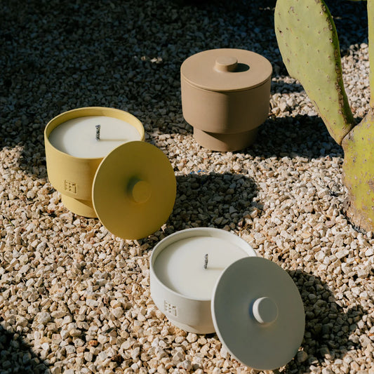 June Outdoor Candle THREE + lid - Sahara
