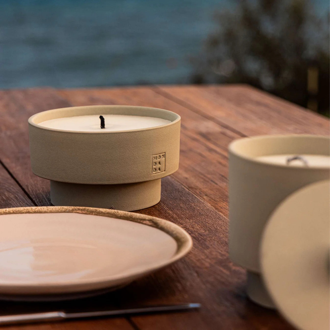 June Outdoor Candle TWO + lid - Sahara